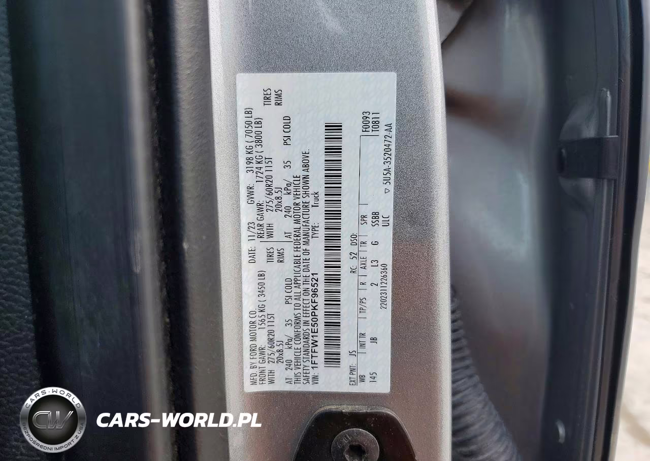 2023 Ford F150 Supercrew VIN:1FTFW1E50PKF96521 - 12