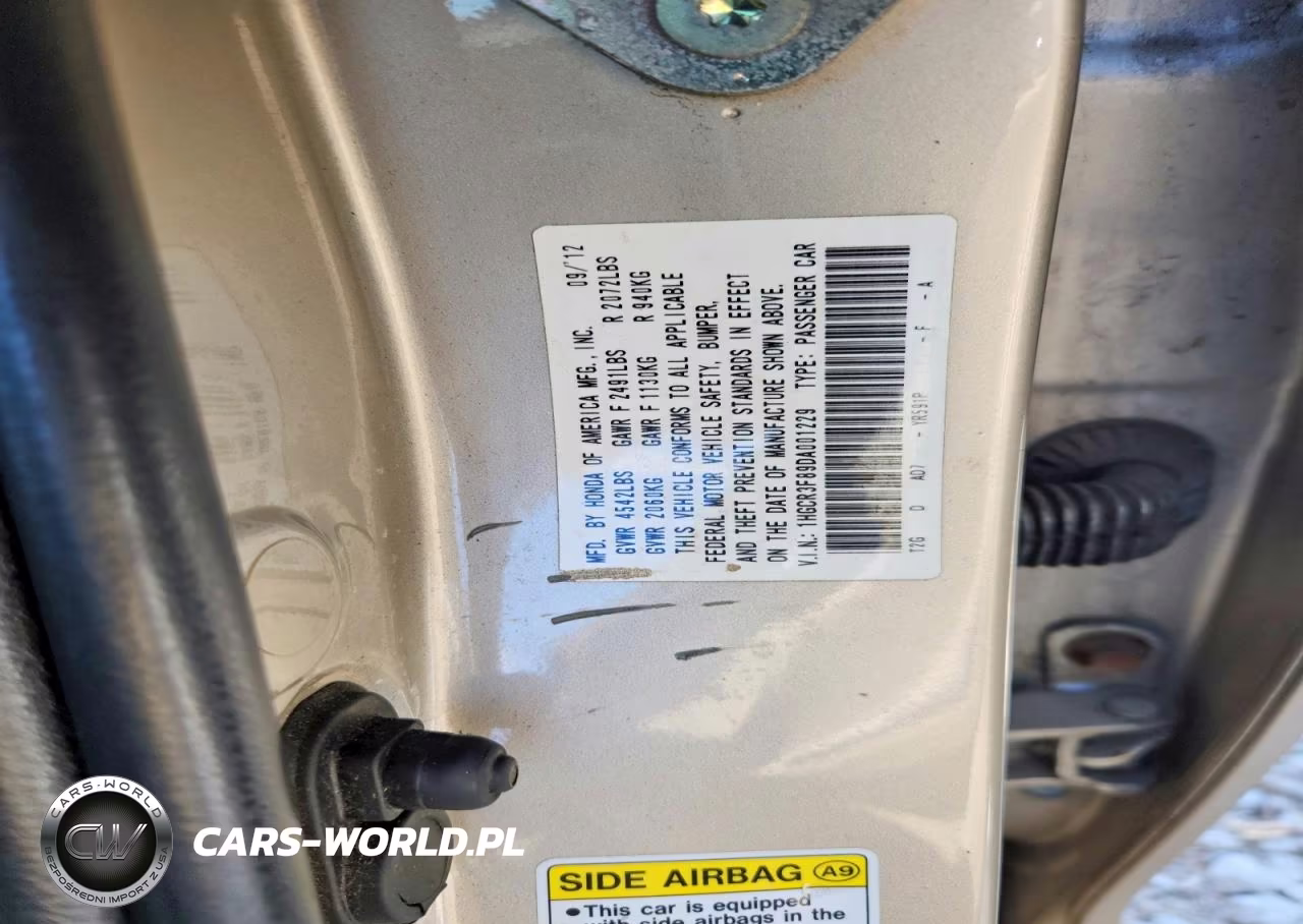 2013 Honda Accord Exl VIN:1HGCR3F89DA001229 - 12