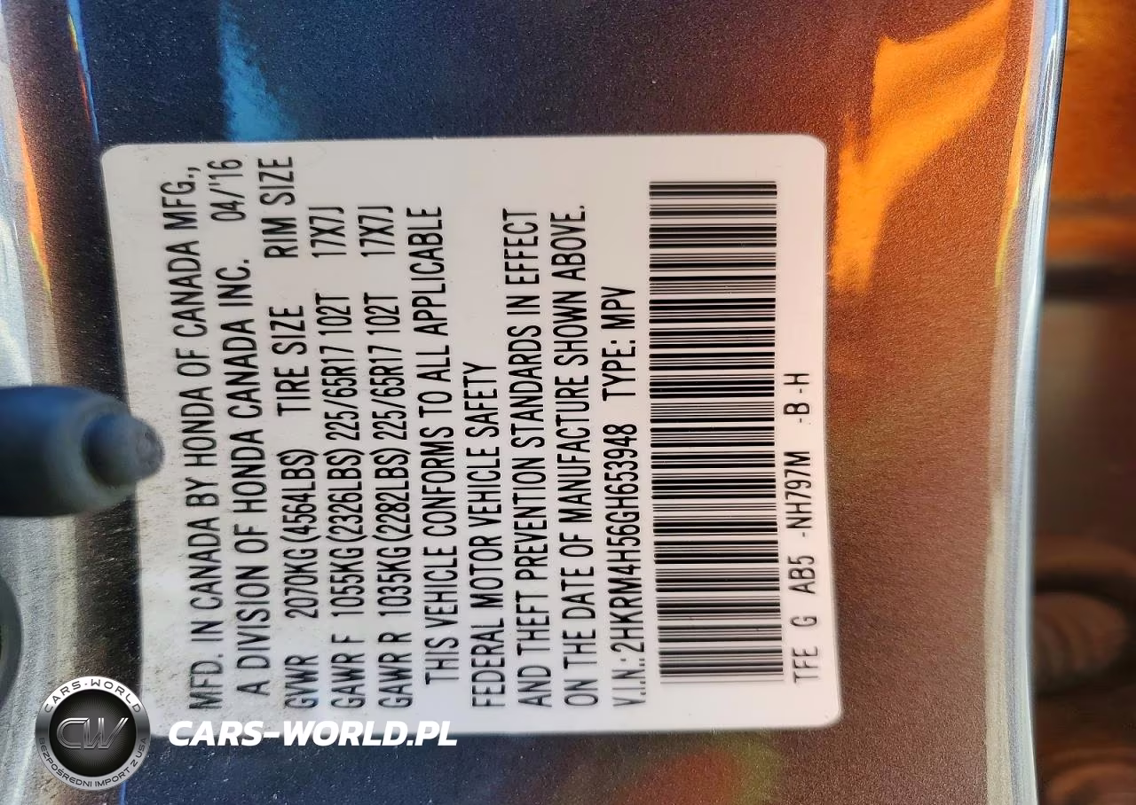 2016 Honda Cr-V Ex VIN:2HKRM4H56GH653948 - 13