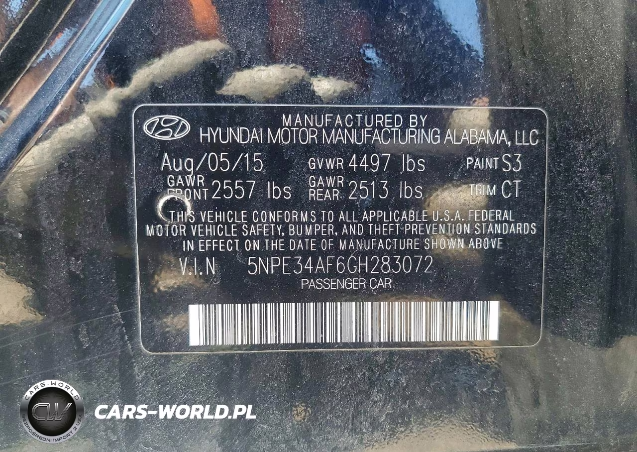2016 Hyundai Sonata Sport VIN:5NPE34AF6GH283072 - 12