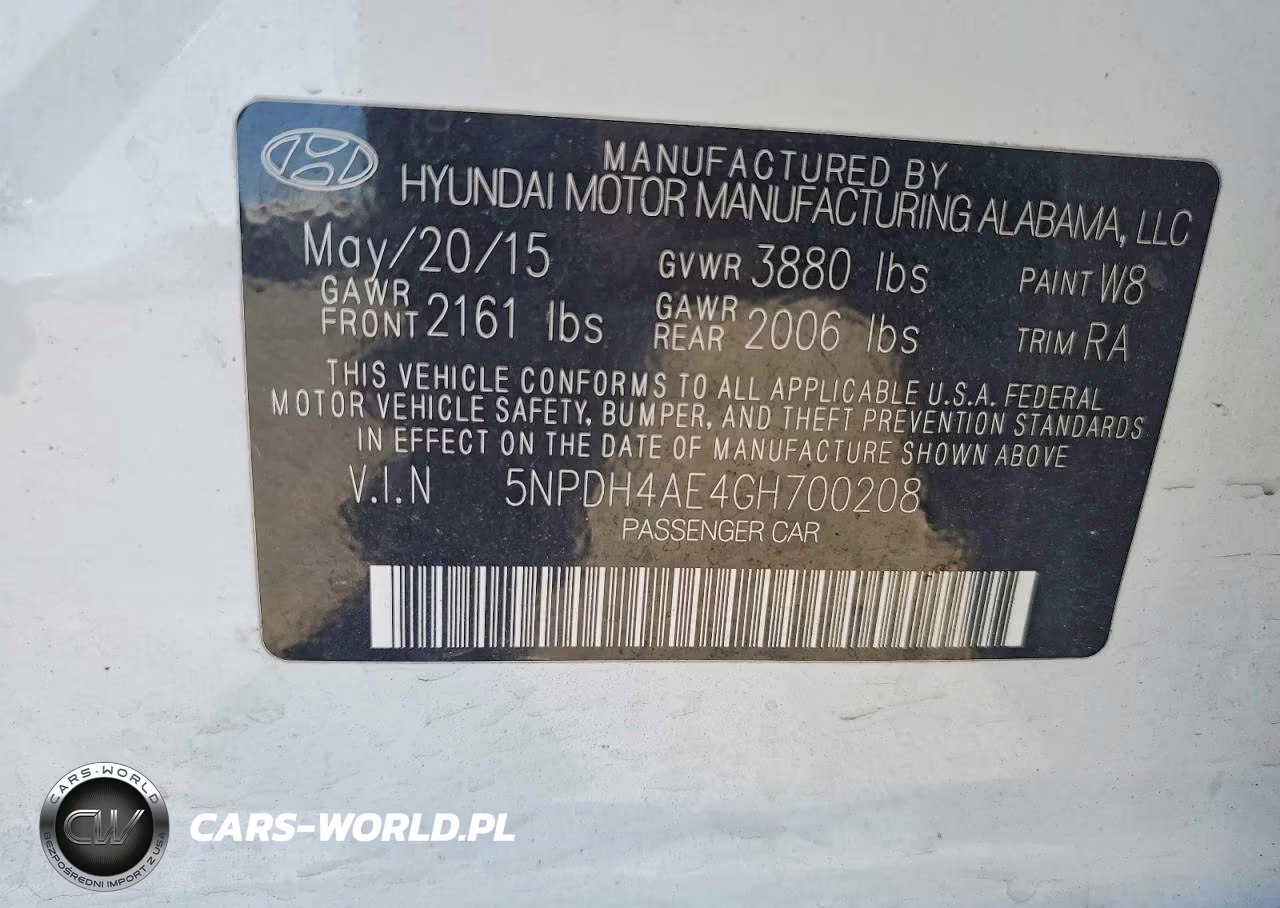 2016 Hyundai Elantra Se VIN:5NPDH4AE4GH700208 - 12