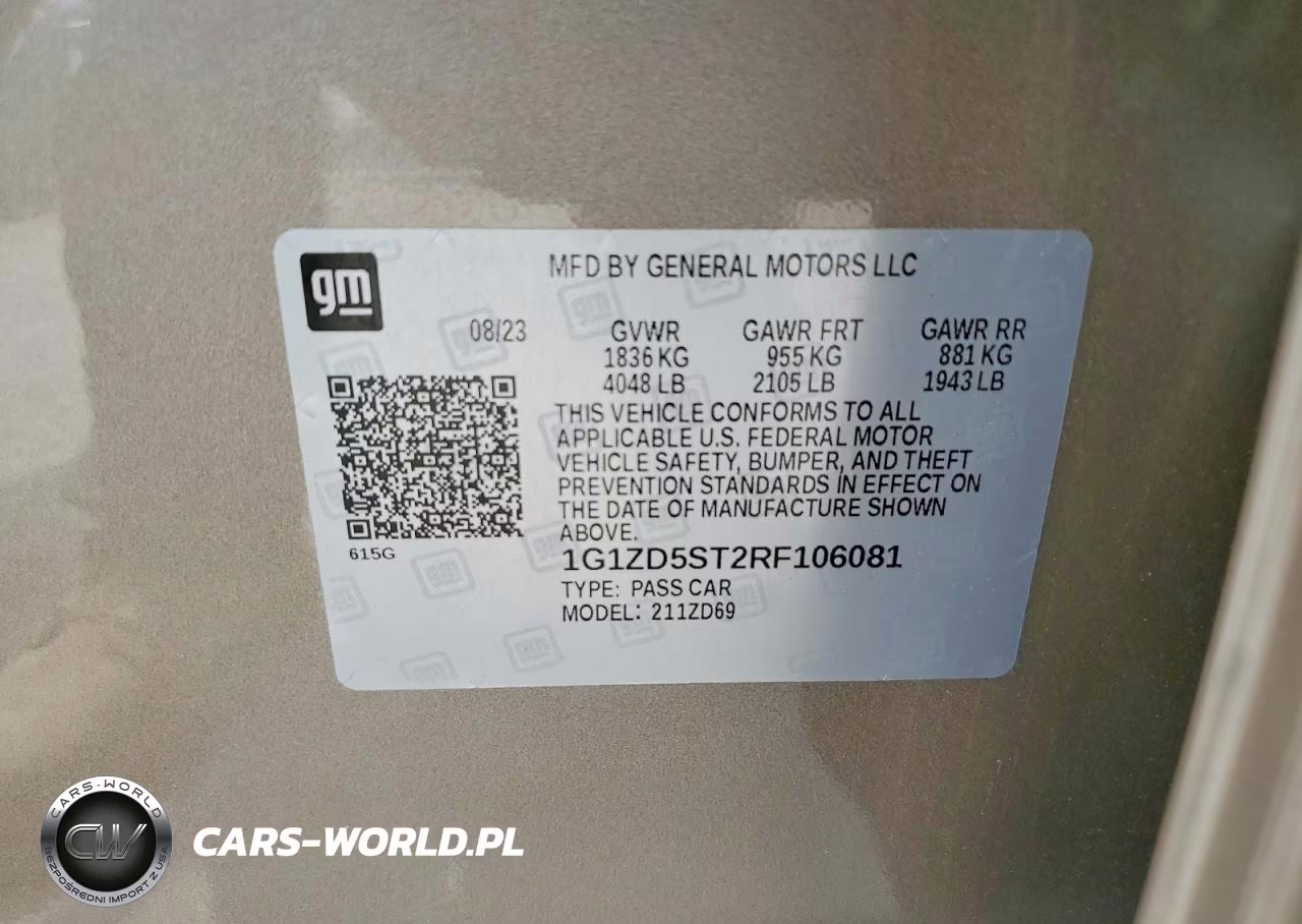 2024 Chevrolet Malibu Lt VIN:1G1ZD5ST2RF106081 - 12