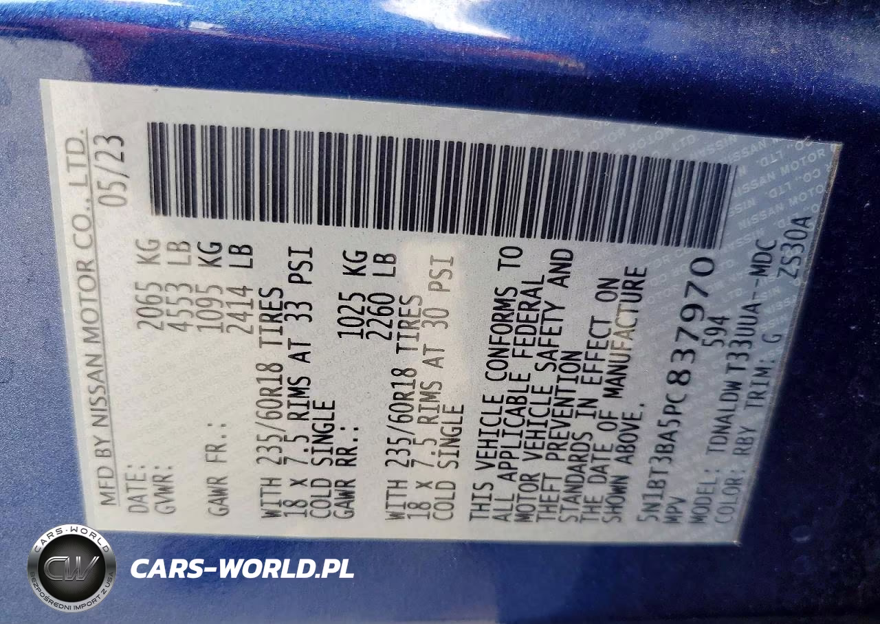 2023 Nissan Rogue Sv VIN:5N1BT3BA5PC837970 - 13