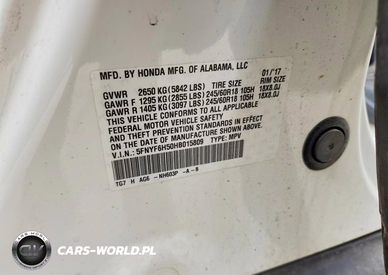 2017 Honda Pilot Exl VIN:5FNYF6H50HB015809 - 13