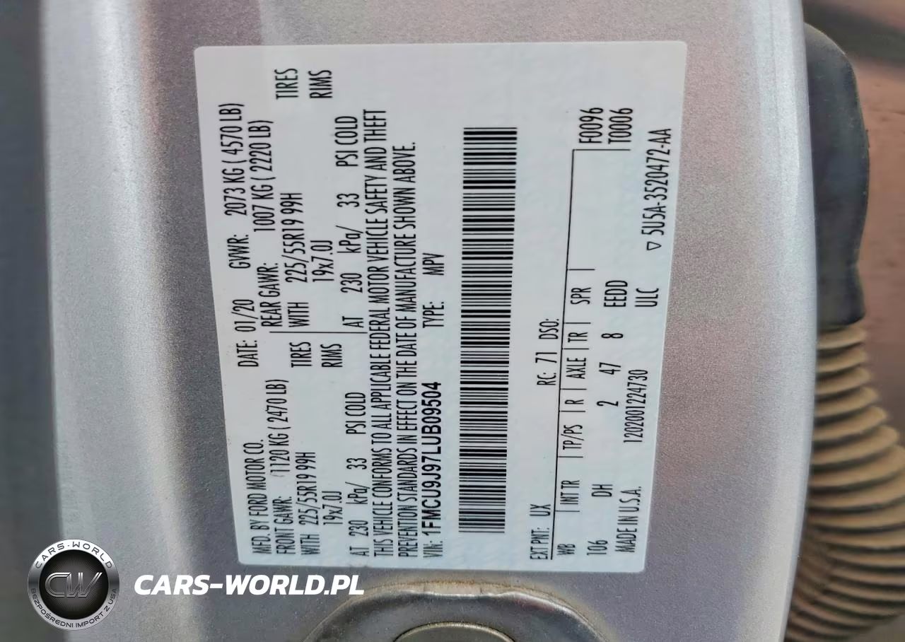 2020 Ford Escape Titanium VIN:1FMCU9J97LUB09504 - 13