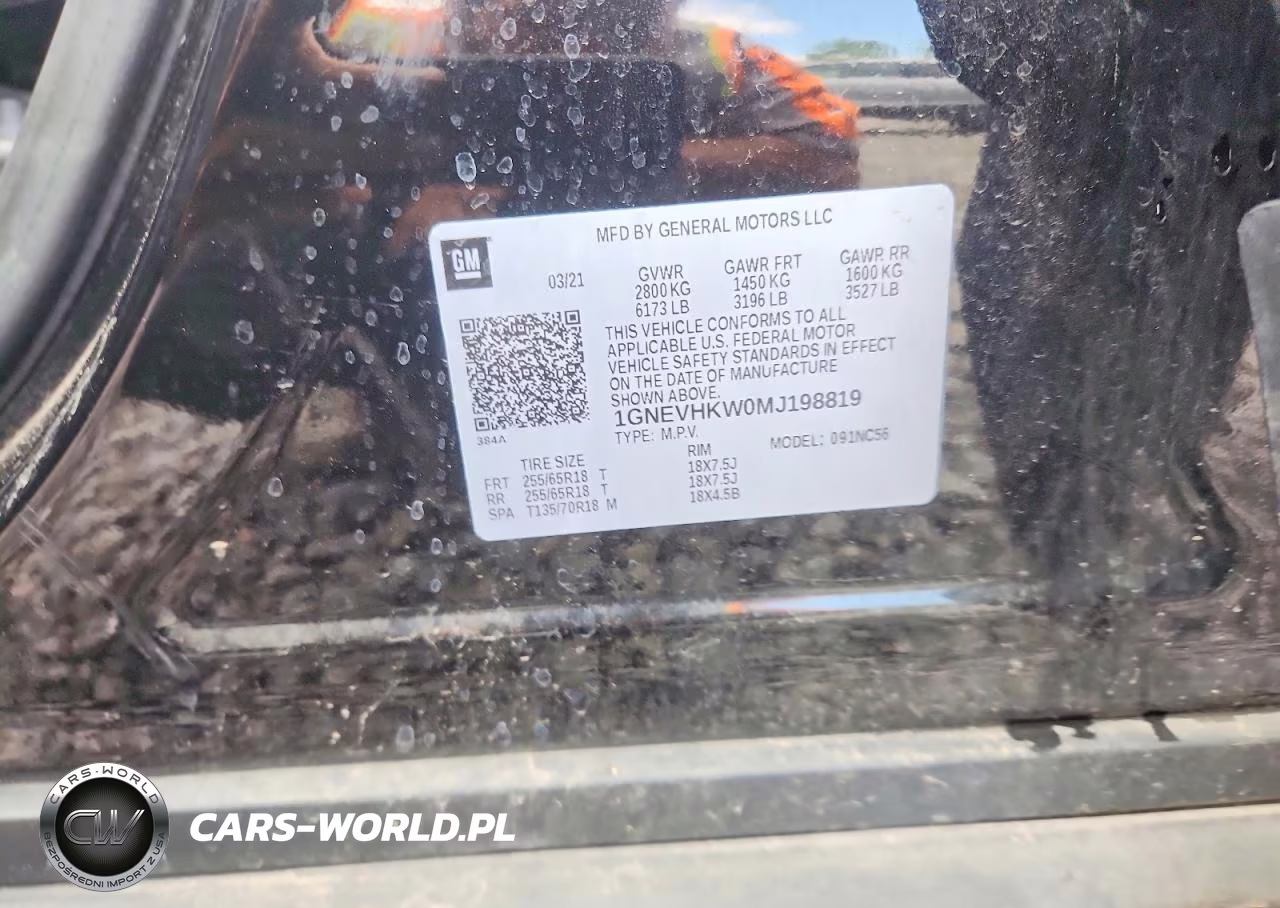 2021 Chevrolet Traverse Lt VIN:1GNEVHKW0MJ198819 - 12
