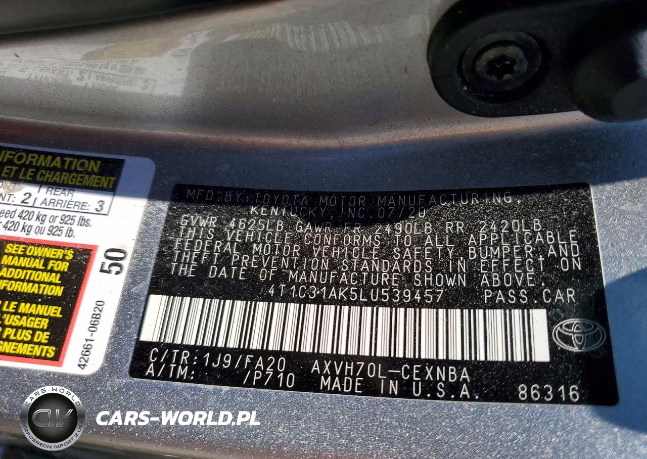 2020 Toyota Camry Le VIN:4T1C31AK5LU539457 - 13