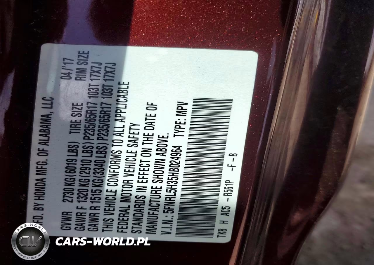 2017 Honda Odyssey Se VIN:5FNRL5H35HB024964 - 13