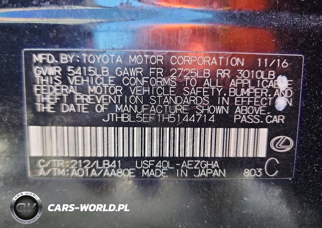 2017 Lexus Ls 460 VIN:JTHBL5EF1H5144714 - 12