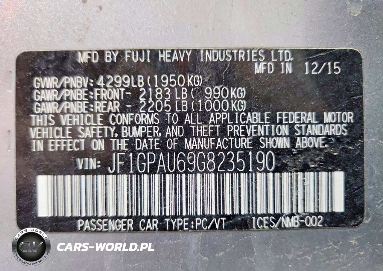 2016 Subaru Impreza Sport Limited VIN:JF1GPAU69G8235190 - 13