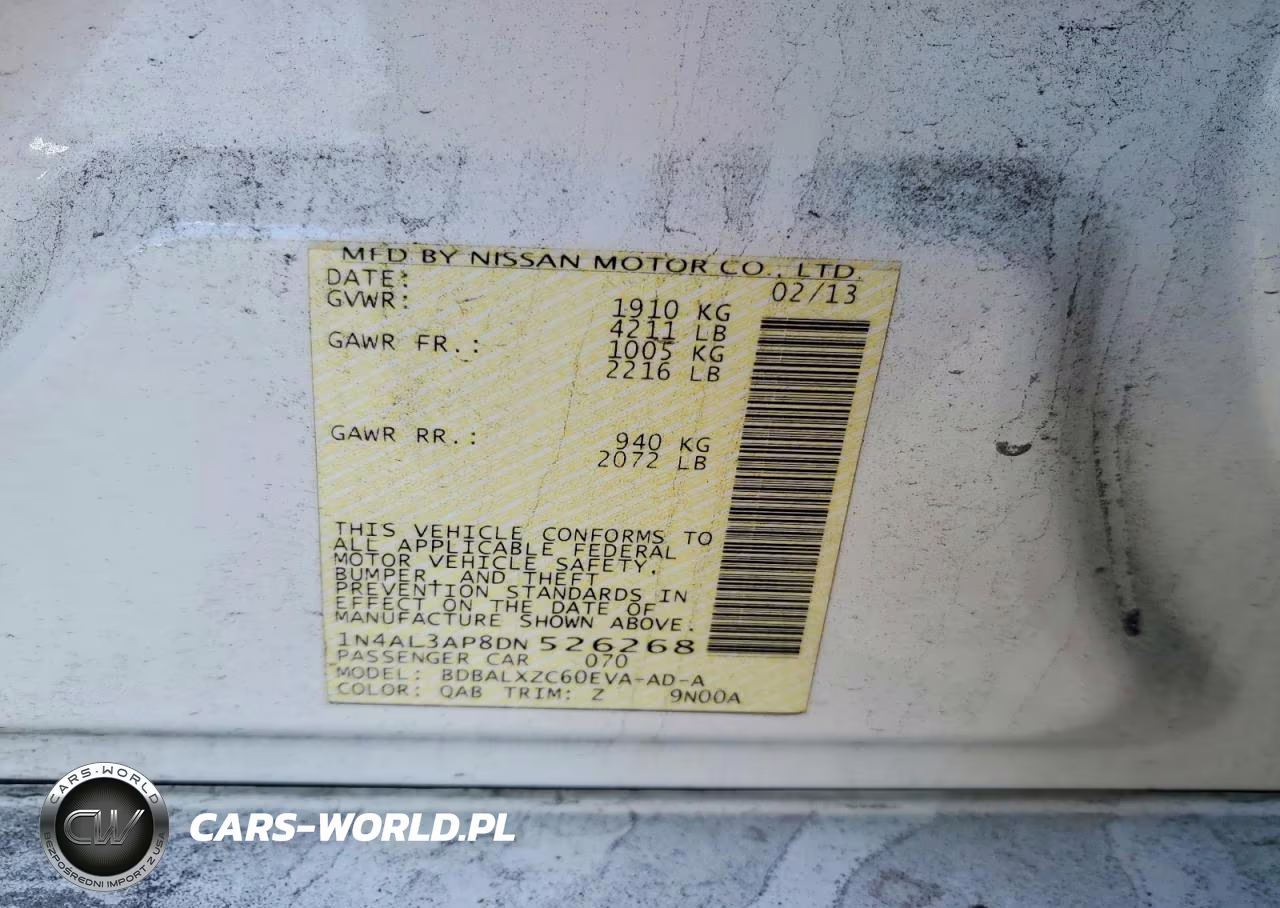 2013 Nissan Altima 2.5 VIN:1N4AL3AP8DN526268 - 12