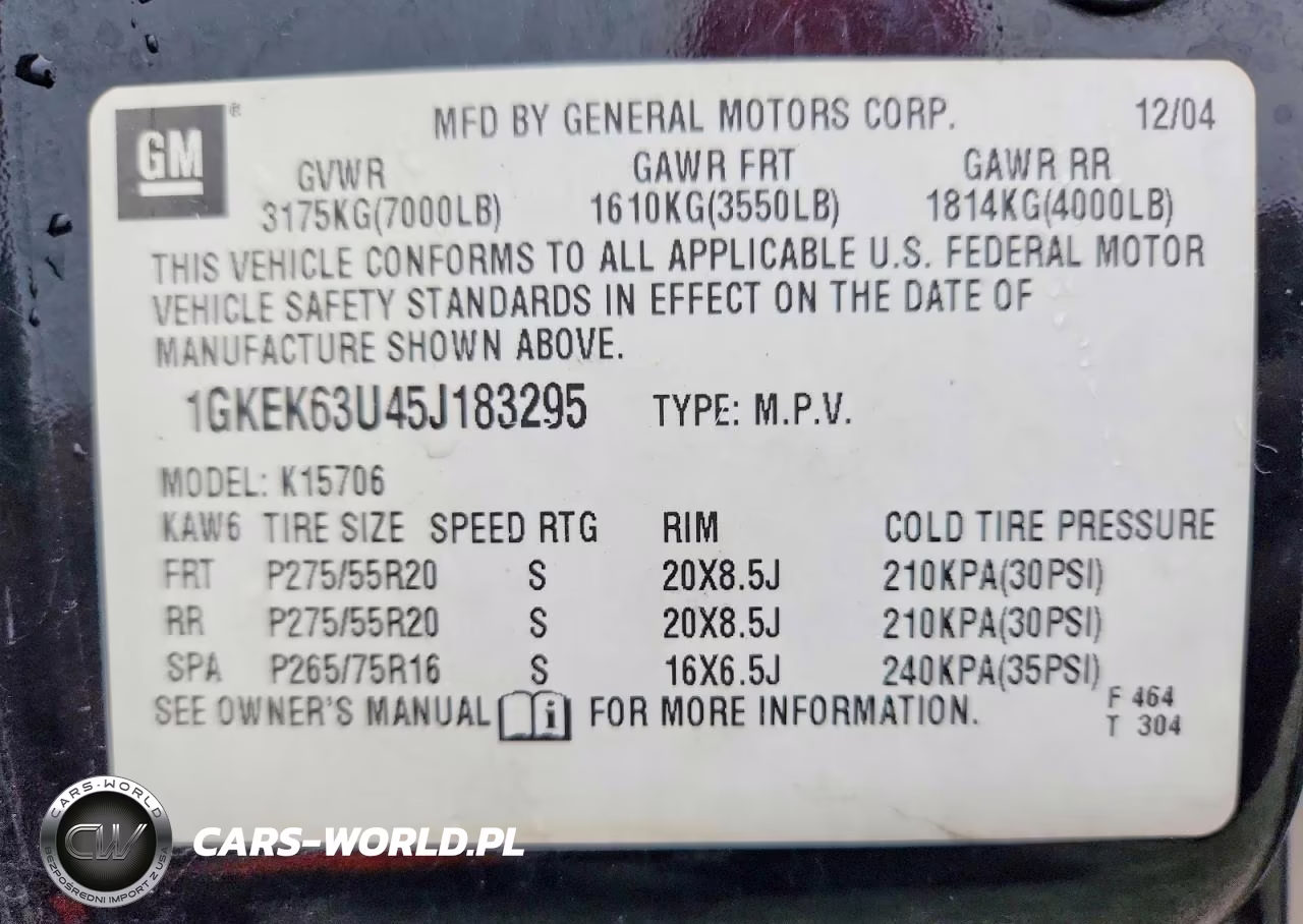 2005 GMC Yukon Denali VIN:1GKEK63U45J183295 - 13