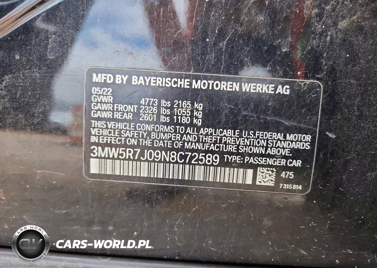 2022 BMW 330Xi VIN:3MW5R7J09N8C72589 - 13