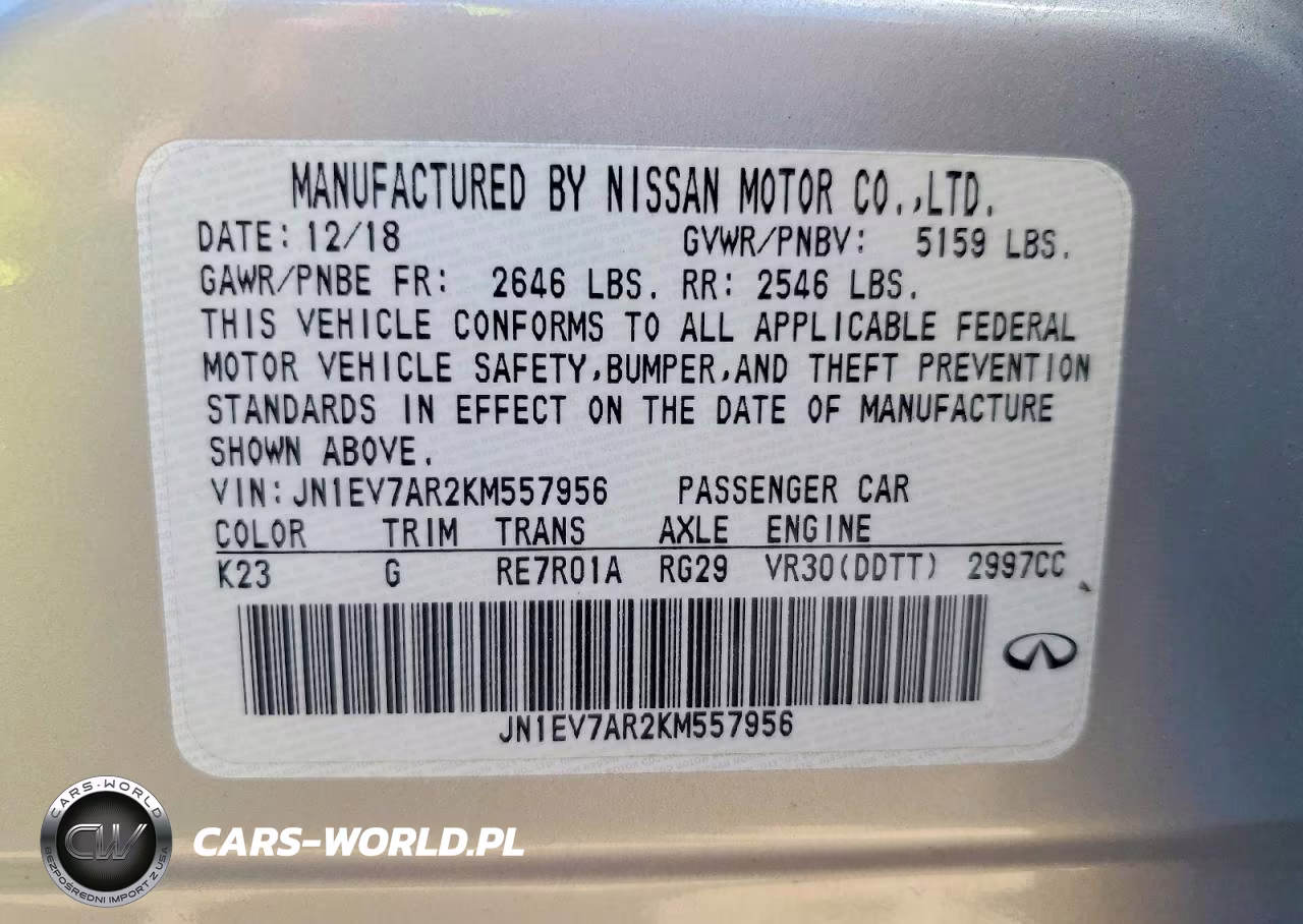 2019 Infiniti Q50 3.0T Luxe VIN:JN1EV7AR2KM557956 - 13