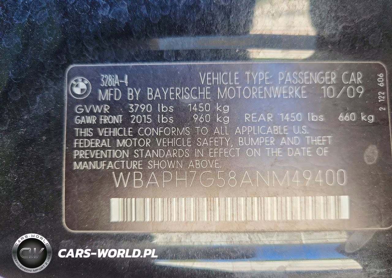 2010 BMW 328 I VIN:WBAPH7G58ANM49400 - 12