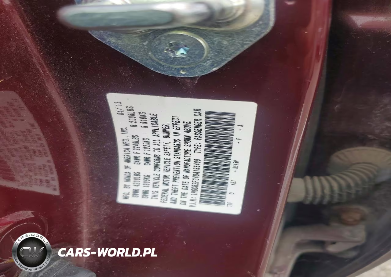 2013 Honda Accord Lx VIN:1HGCR2F34DA166409 - 12