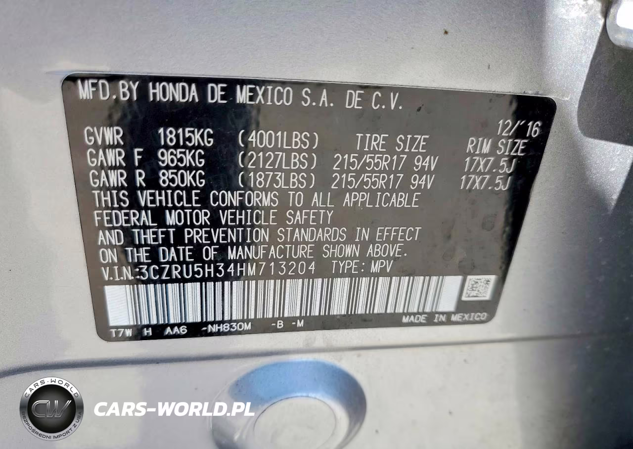 2017 Honda Hr-V VIN:3CZRU5H34HM713204 - 13