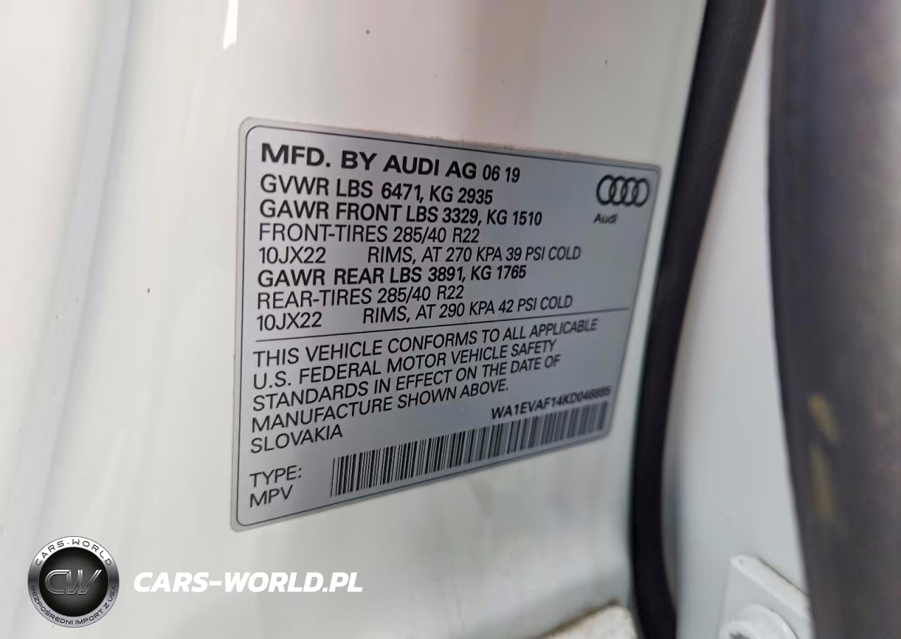 2019 Audi Q8 Premium Plus S-Line VIN:WA1EVAF14KD046885 - 13