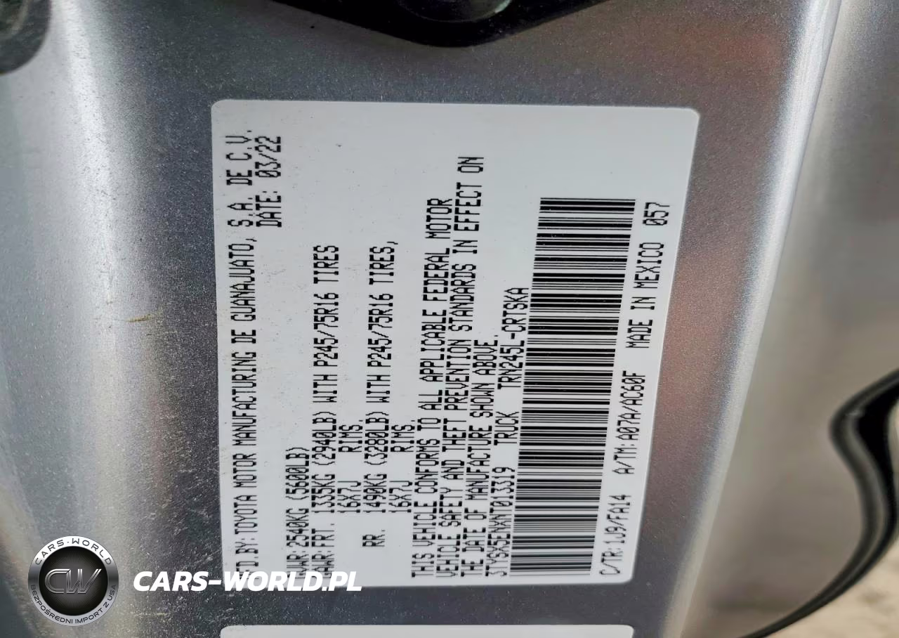 2022 Toyota Tacoma Sr VIN:3TYSX5ENXNT013319 - 13