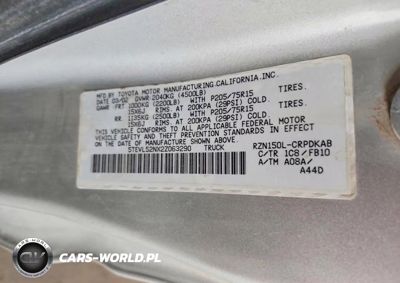 2002 Toyota Tacoma Xtracab VIN:5TEVL52NX2Z063290 - 12