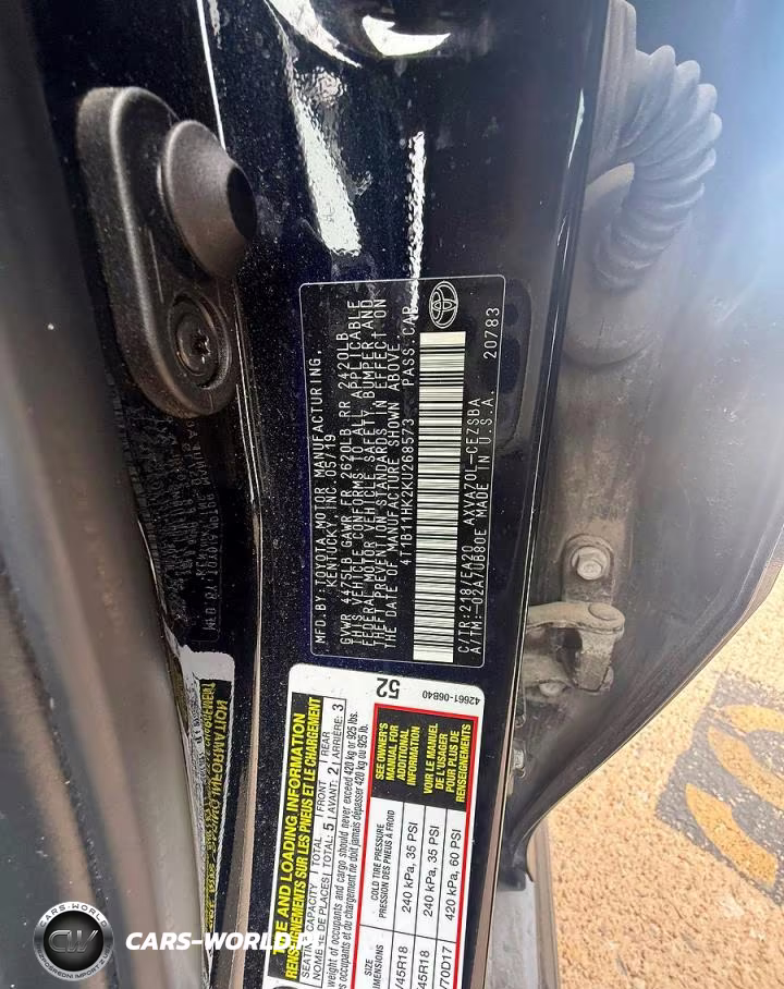 2019 Toyota Camry Se VIN:4T1B11HK2KU268573 - 10