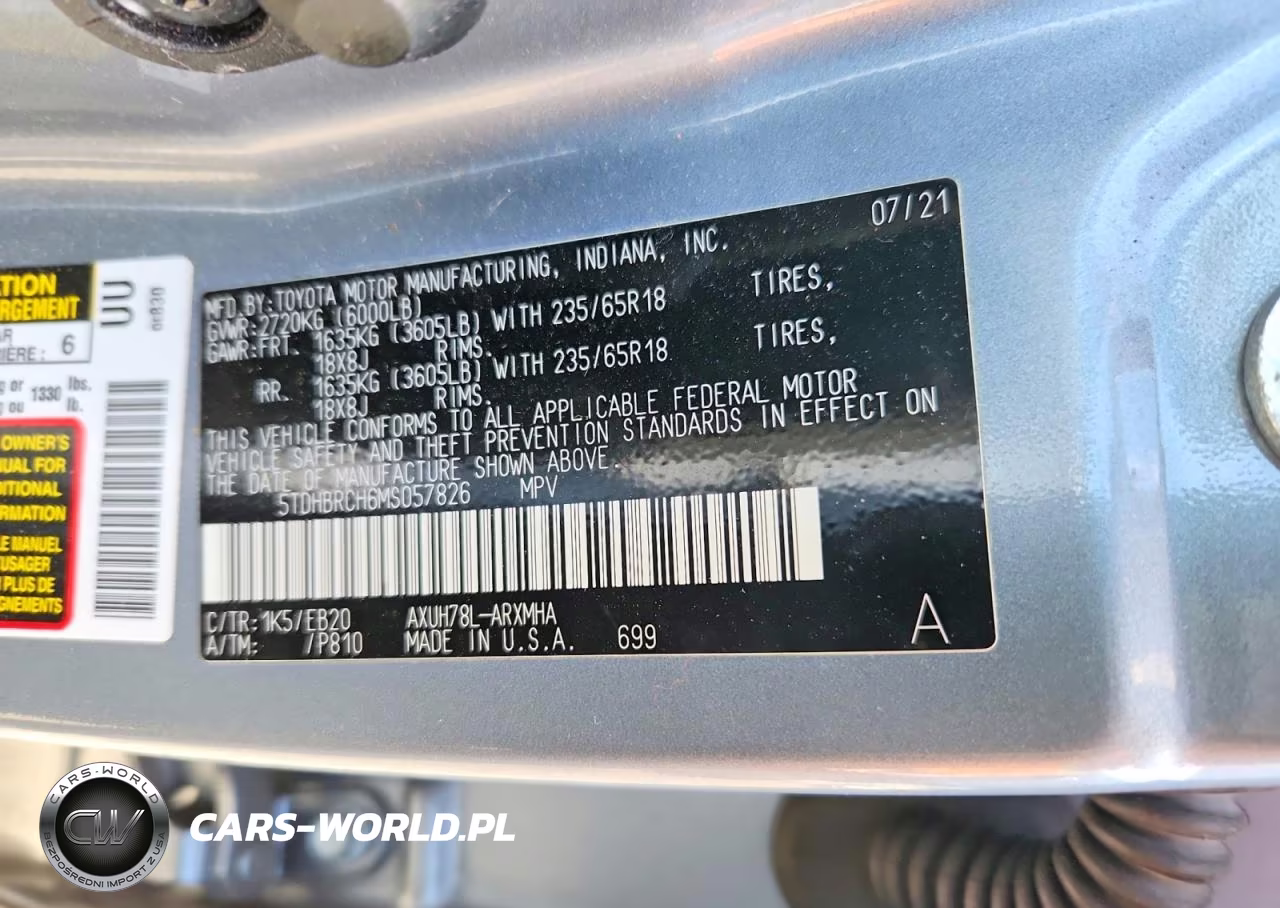 2021 Toyota Highlander Hybrid Xle VIN:5TDHBRCH6MS057826 - 14