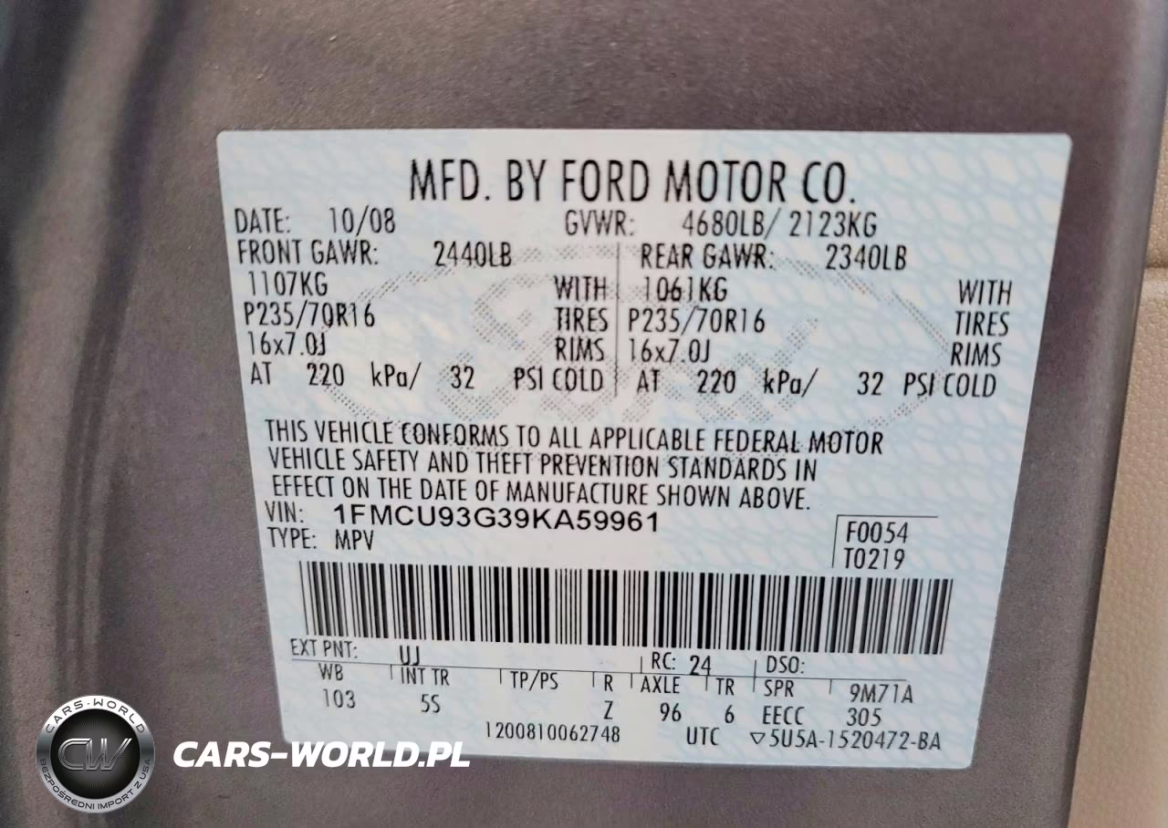 2009 Ford Escape Xlt VIN:1FMCU93G39KA59961 - 13