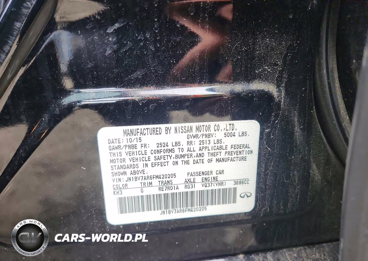2015 Infiniti Q50 Base VIN:JN1BV7AR6FM420205 - 12