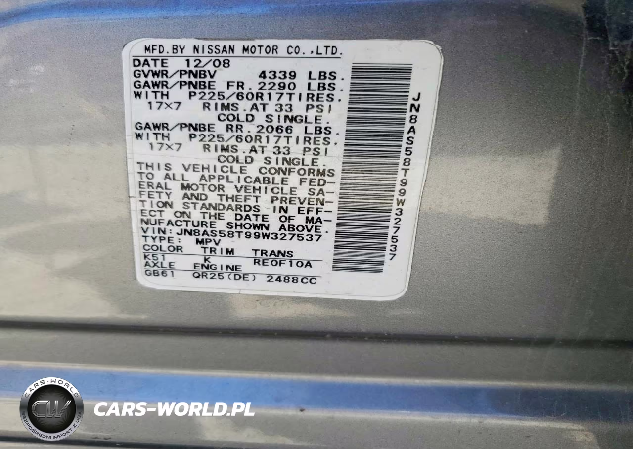 2009 Nissan Rogue S VIN:JN8AS58T99W327537 - 12