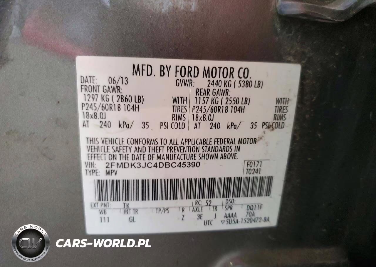 2013 Ford Edge Sel VIN:2FMDK3JC4DBC45390 - 13