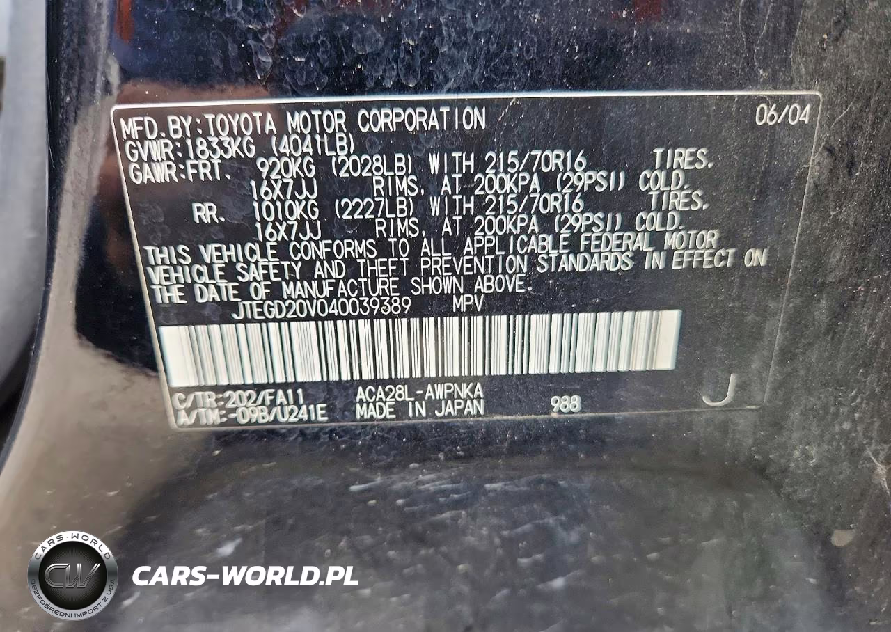 2004 Toyota Rav4 Base VIN:JTEGD20V040039389 - 13