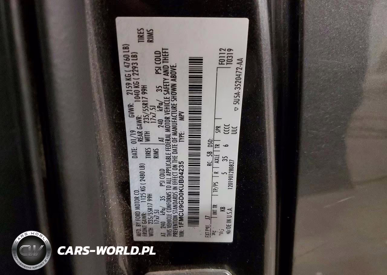 2019 Ford Escape Se VIN:1FMCU9GD0KUB04235 - 13