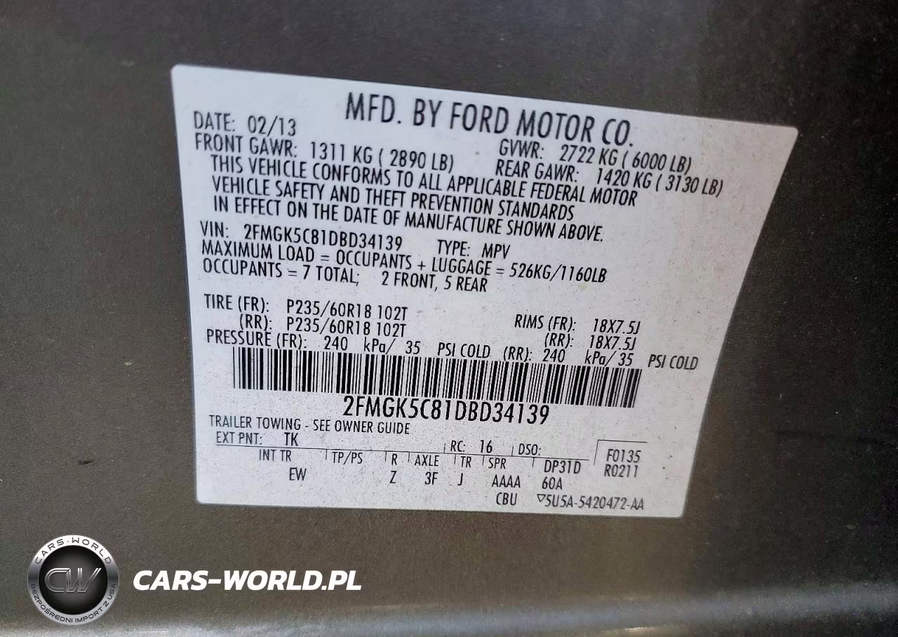 2013 Ford Flex Sel VIN:2FMGK5C81DBD34139 - 13