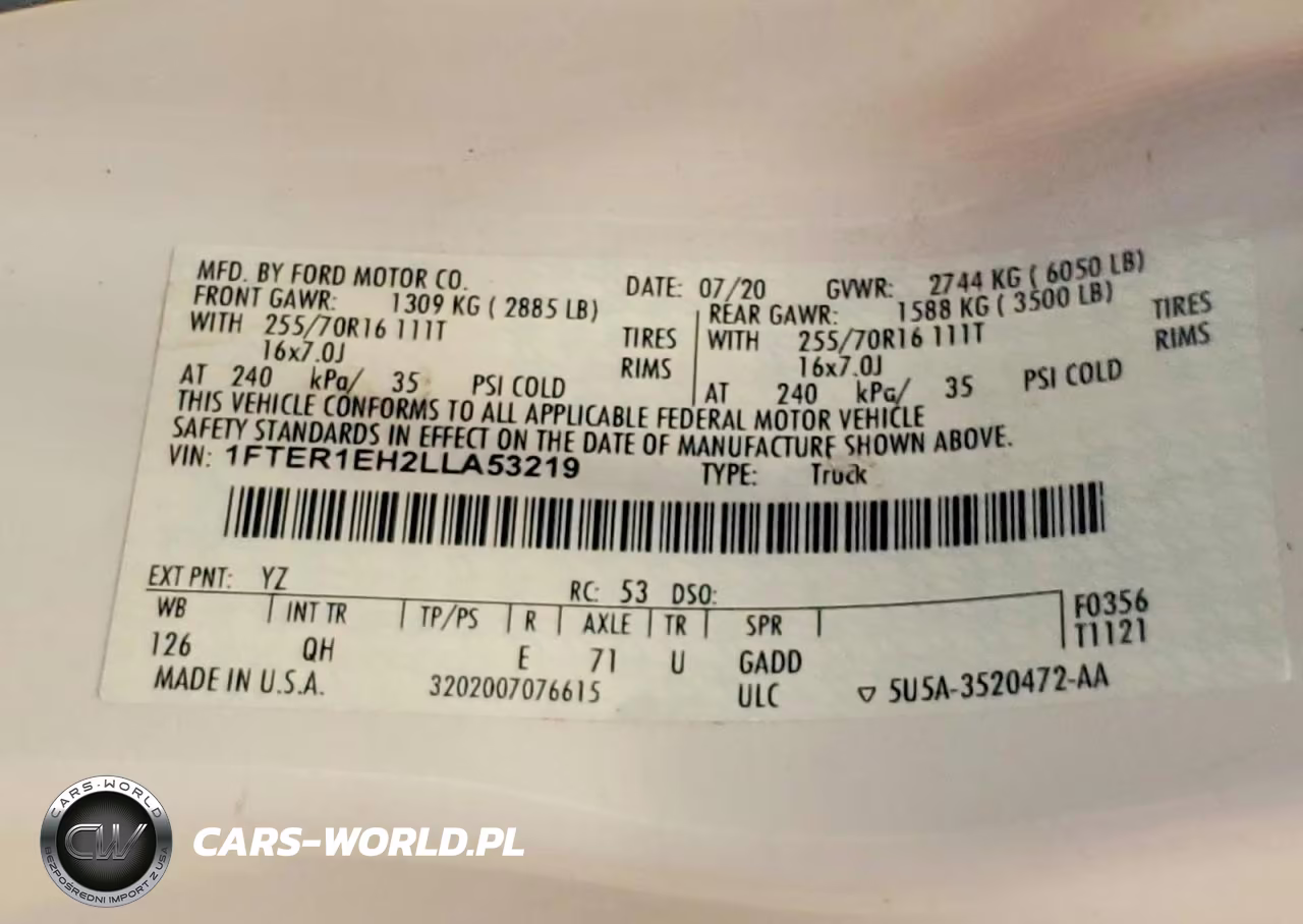 2020 Ford Ranger Xl VIN:1FTER1EH2LLA53219 - 12