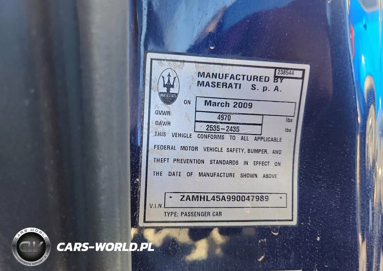2009 Maserati Granturismo S VIN:ZAMHL45A990047989 - 12
