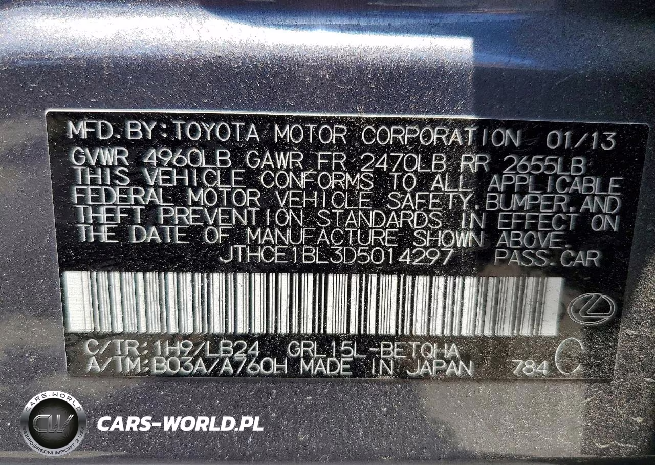 2013 Lexus Gs 350 VIN:JTHCE1BL3D5014297 - 13