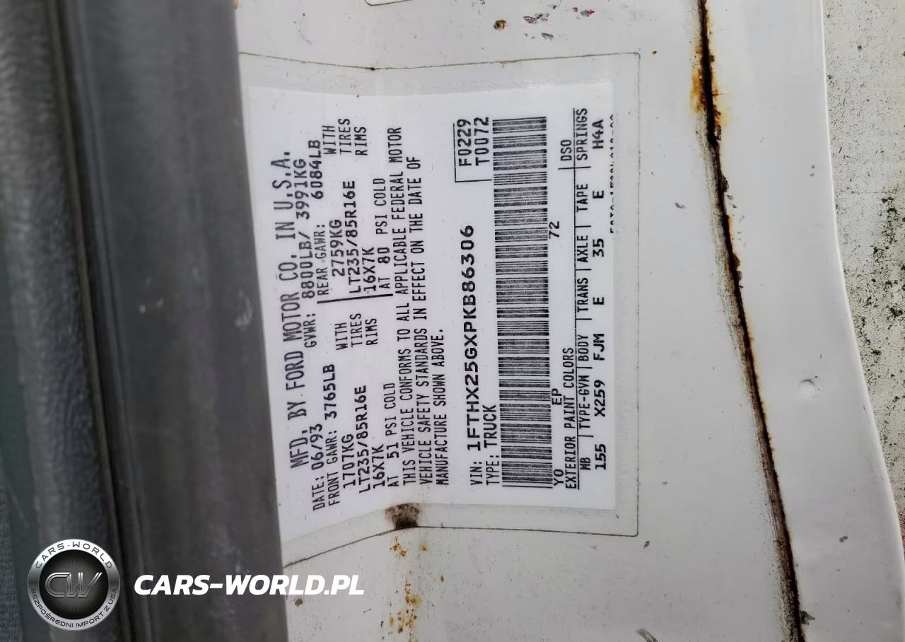 1993 Ford F250 VIN:1FTHX25GXPKB86306 - 12