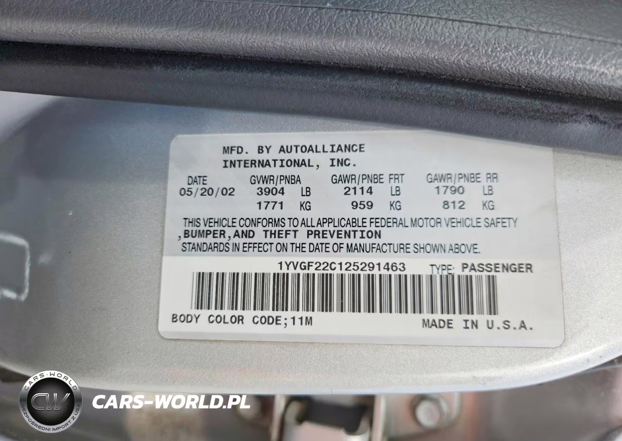 2002 Mazda 626 Lx VIN:1YVGF22C125291463 - 12