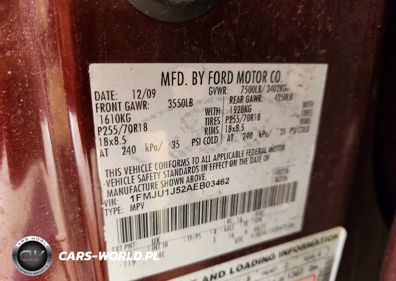 2010 Ford Expedition Eddie Bauer VIN:1FMJU1J52AEB03462 - 12