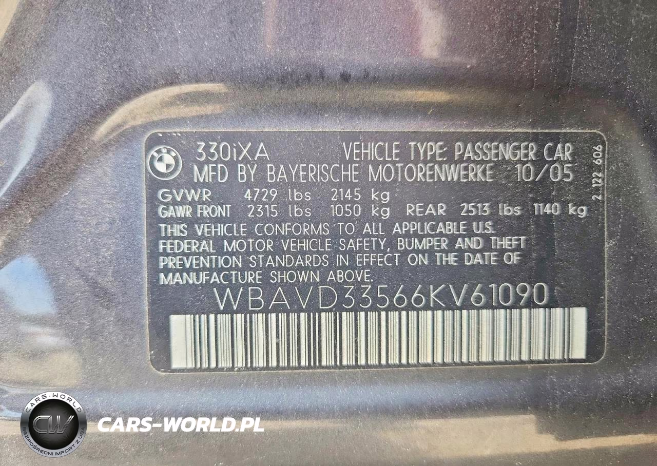 2006 BMW 330 Xi VIN:WBAVD33566KV61090 - 12