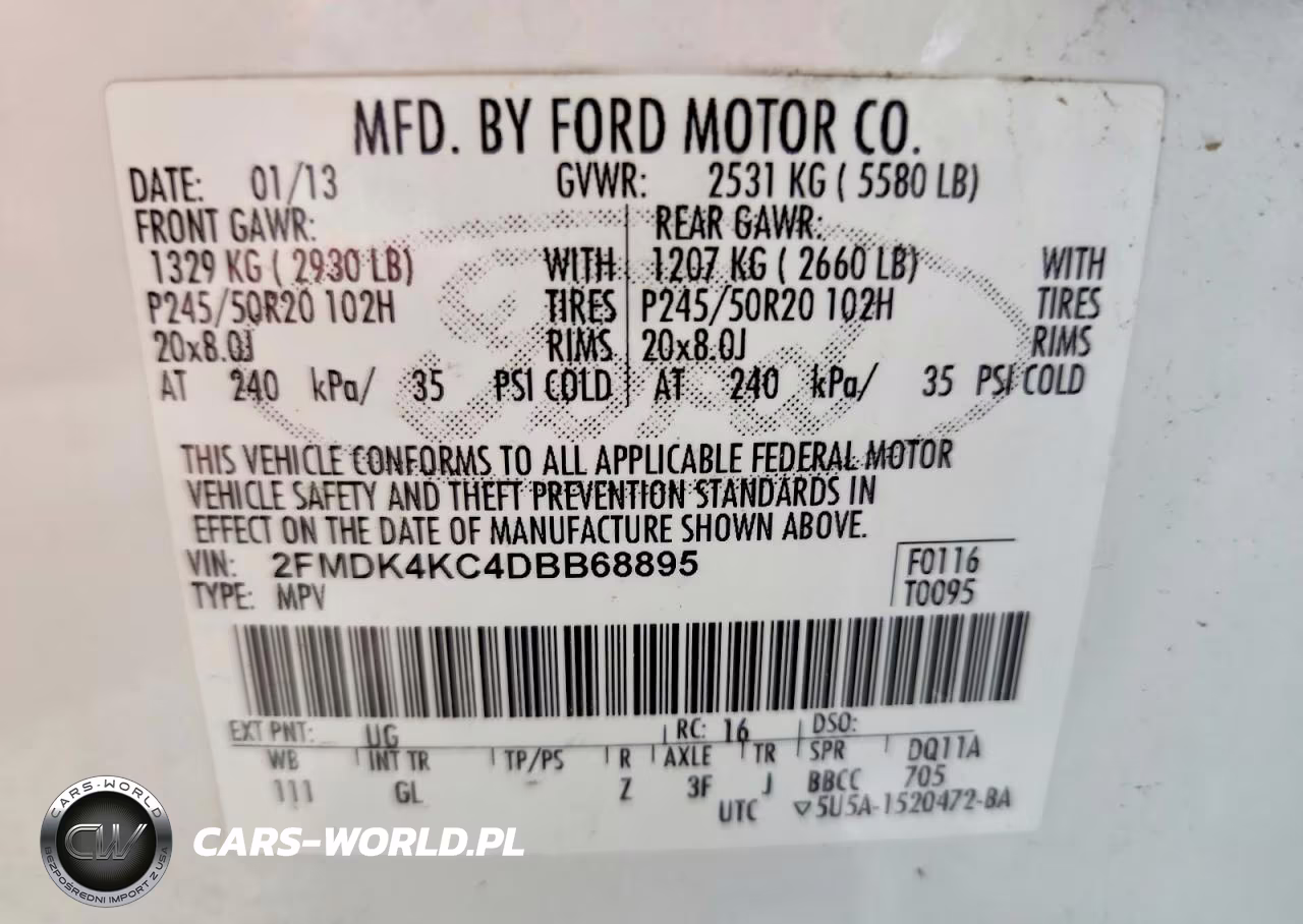 2013 Ford Edge Limited VIN:2FMDK4KC4DBB68895 - 14