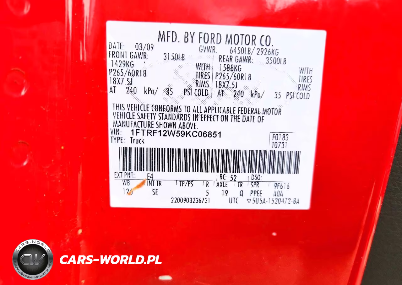 2009 Ford F150 VIN:1FTRF12W59KC06851 - 12