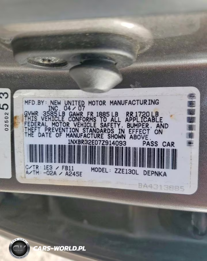 2007 Toyota Corolla Le VIN:1NXBR32E07Z914093 - 12