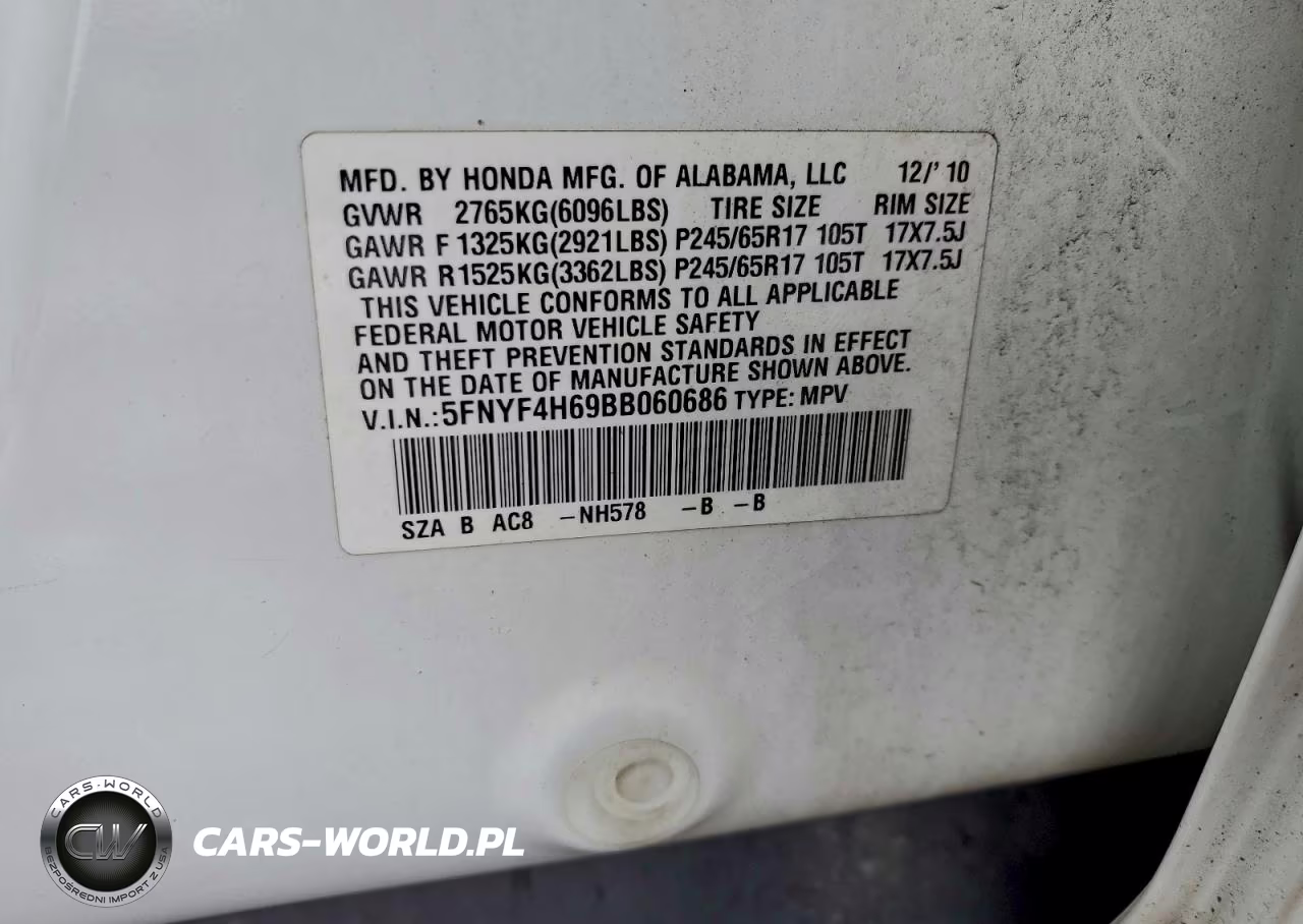 2011 Honda Pilot Exl VIN:5FNYF4H69BB060686 - 13