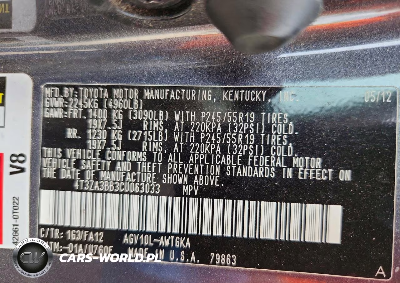 2012 Toyota Venza Le VIN:4T3ZA3BB3CU063033 - 13