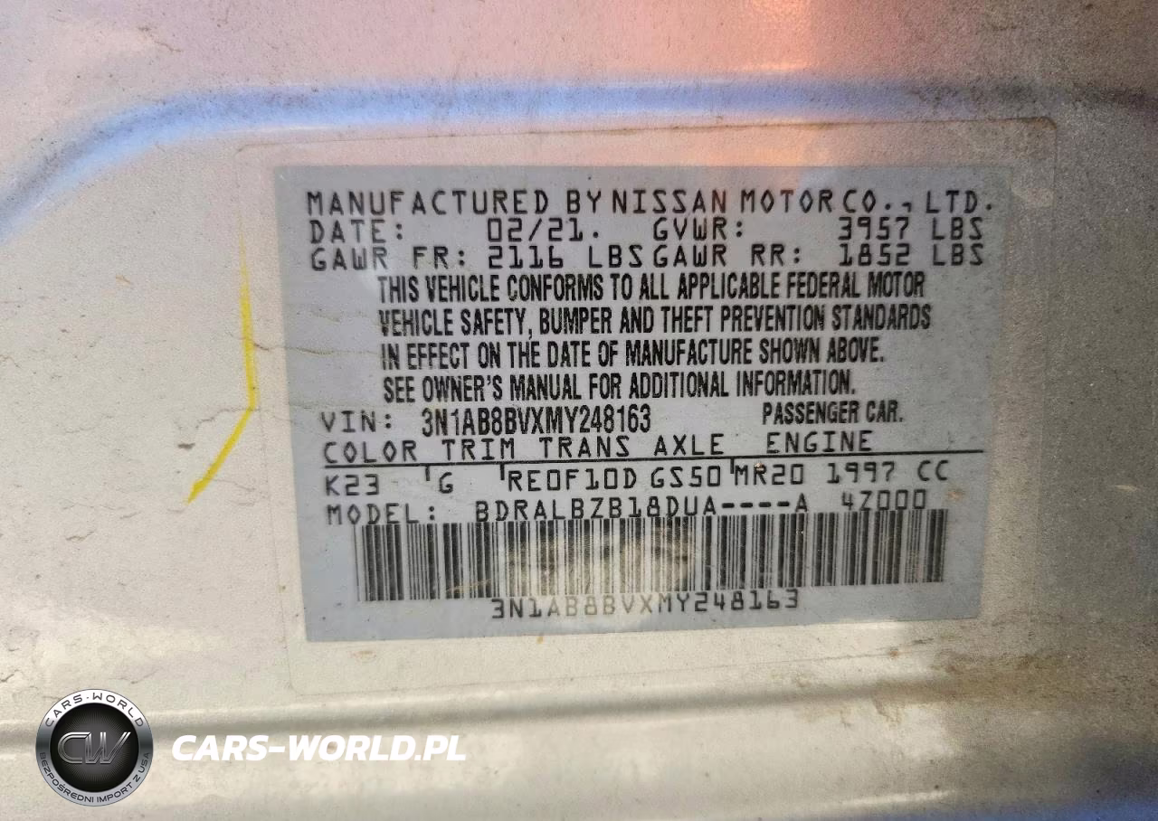 2021 Nissan Sentra S VIN:3N1AB8BVXMY248163 - 12