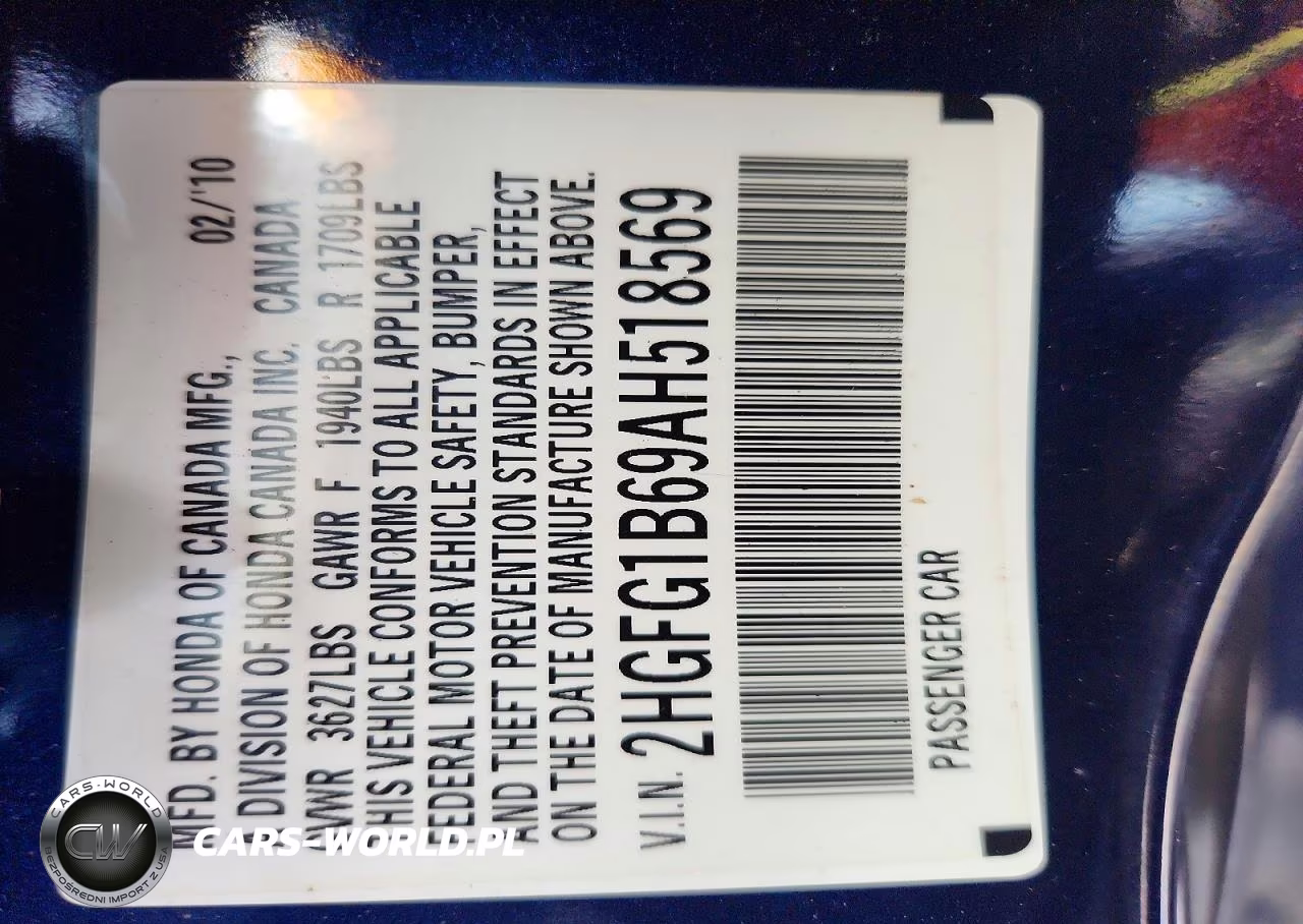 2010 Honda Civic Lx VIN:2HGFG1B69AH518569 - 13