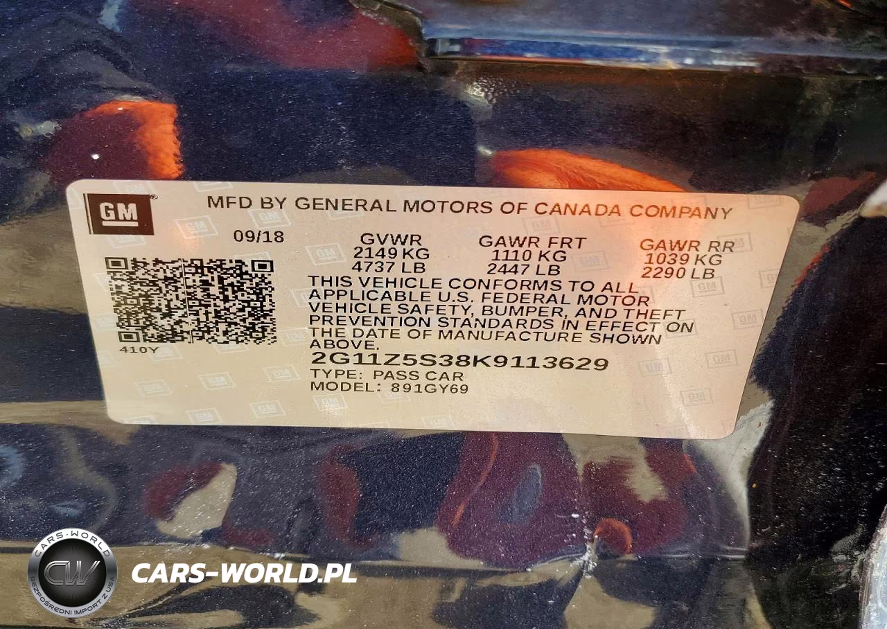 2019 Chevrolet Impala Lt VIN:2G11Z5S38K9113629 - 12