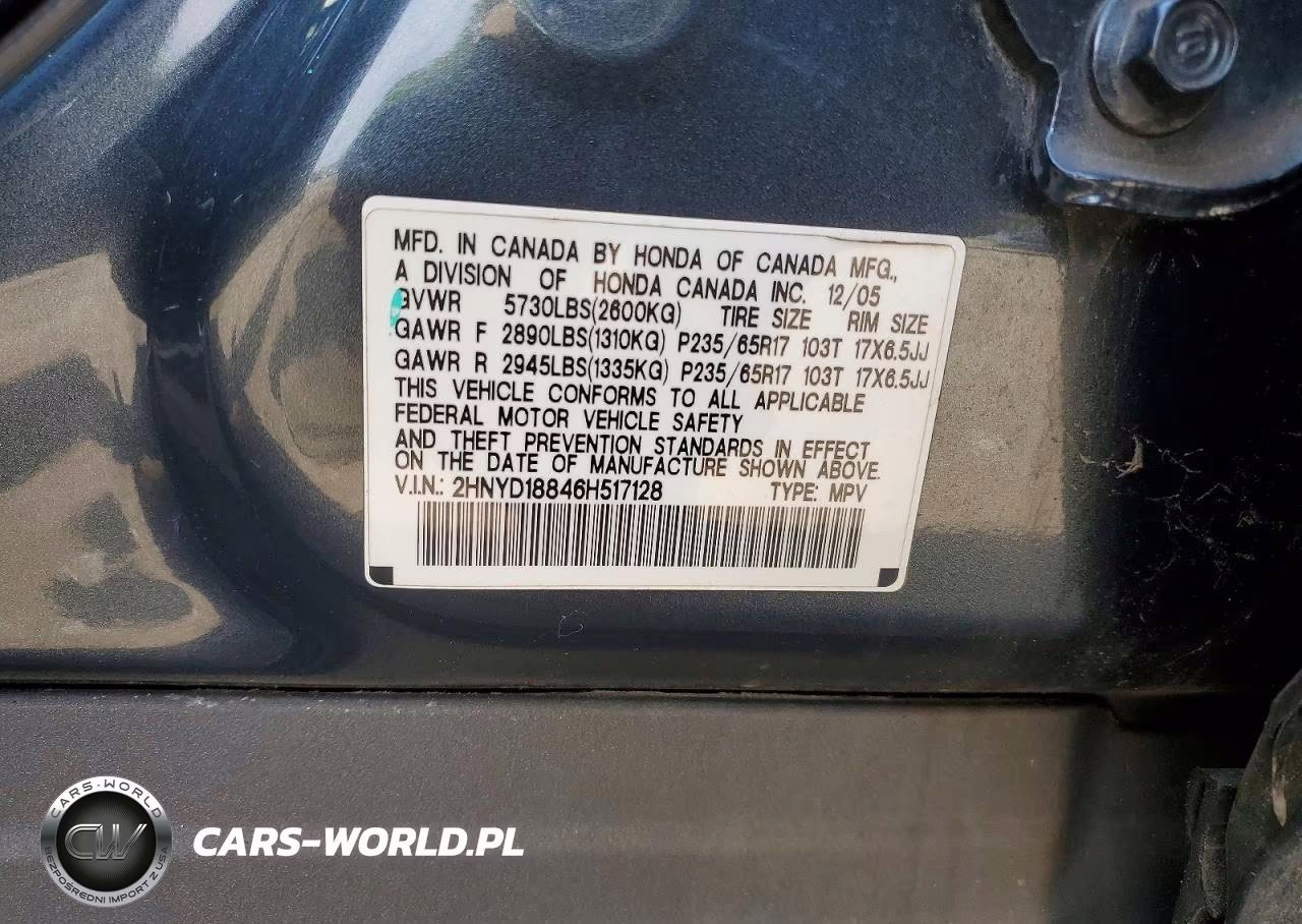 2006 Acura Mdx VIN:2HNYD18846H517128 - 13