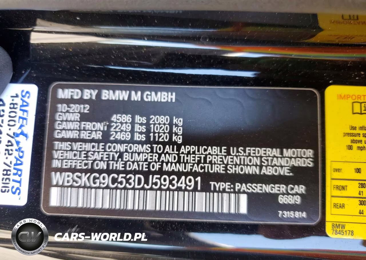 2013 BMW M3 VIN:WBSKG9C53DJ593491 - 12